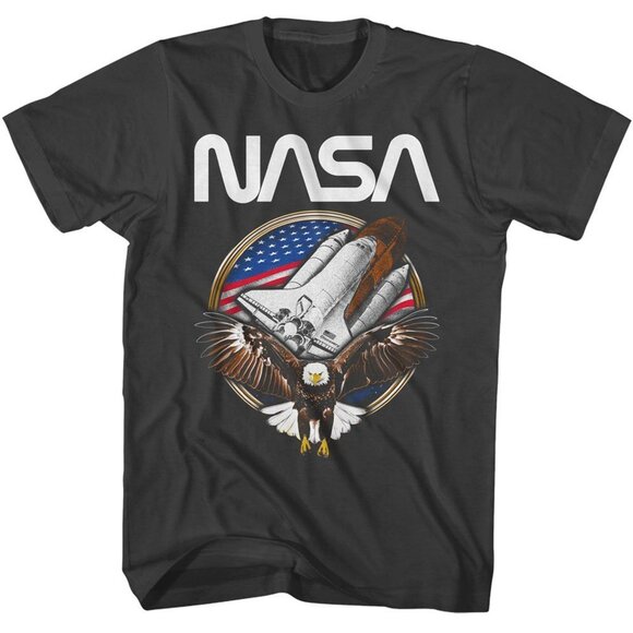 NASA Eagle Shuttle Smoke T Shirt Retro Space Program Graphic Fan Gift Vintage 81 - Picture 1 of 5